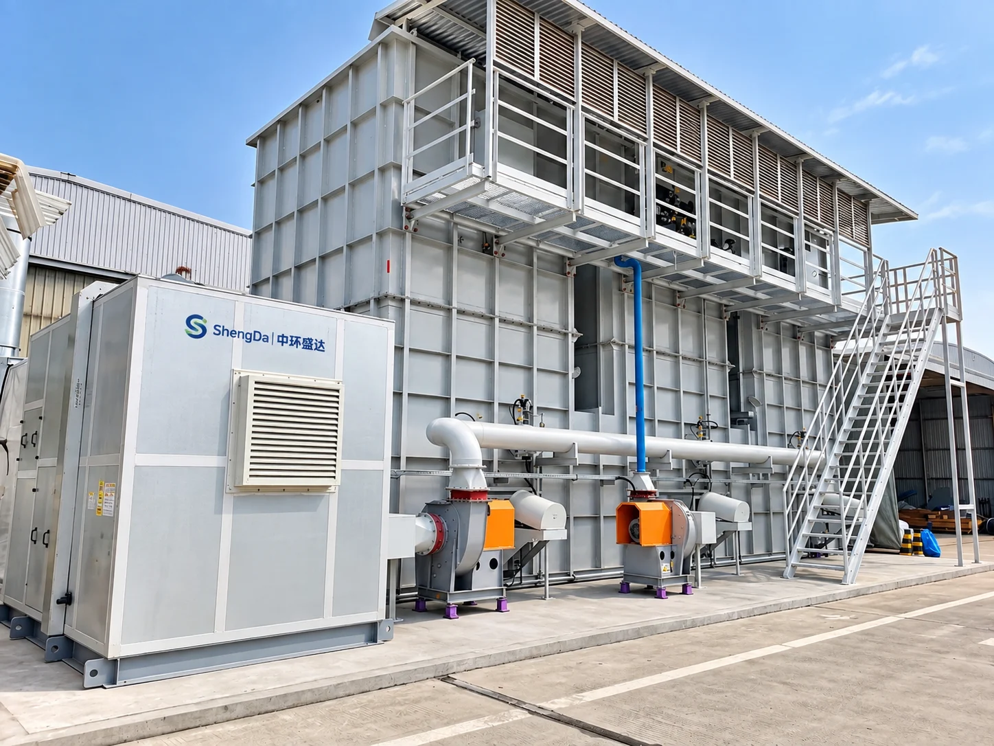 大型 RTO 箱体、风机机房和连接管路整体方案展示